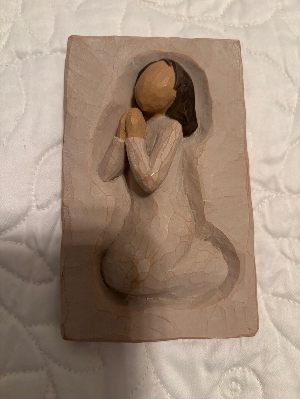 Willow Tree Prayer Figurine Wall Plaque - Neutral Beige